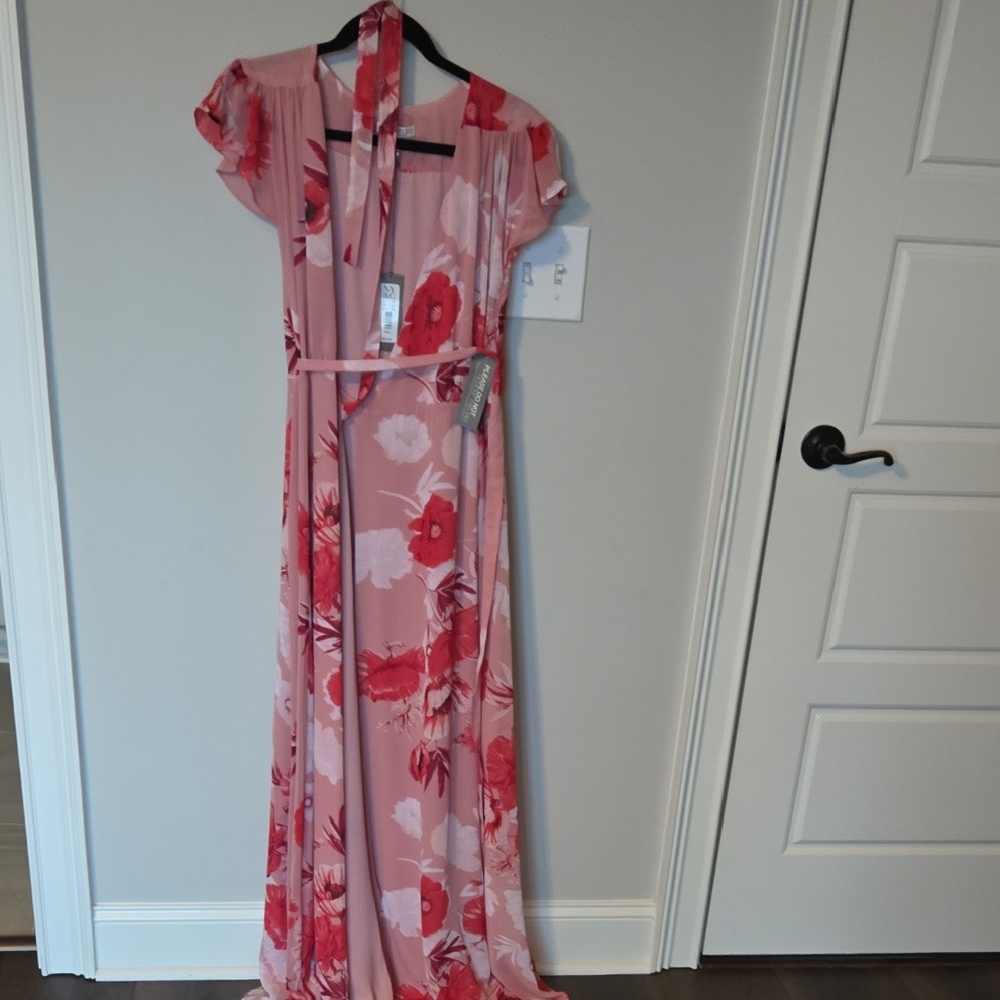 New York & Company Pink Floral Maxi Dress